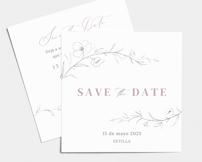 Graceful Botanical - Tarjeta Save the Date (cuadrada)