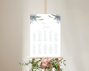 Muted Floral - Poster - Seating plan 50x70 cm (vertical)
