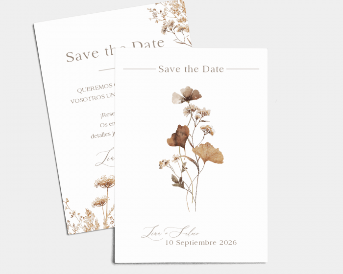 Autumn Wildflowers - Tarjeta Save the Date (vertical)
