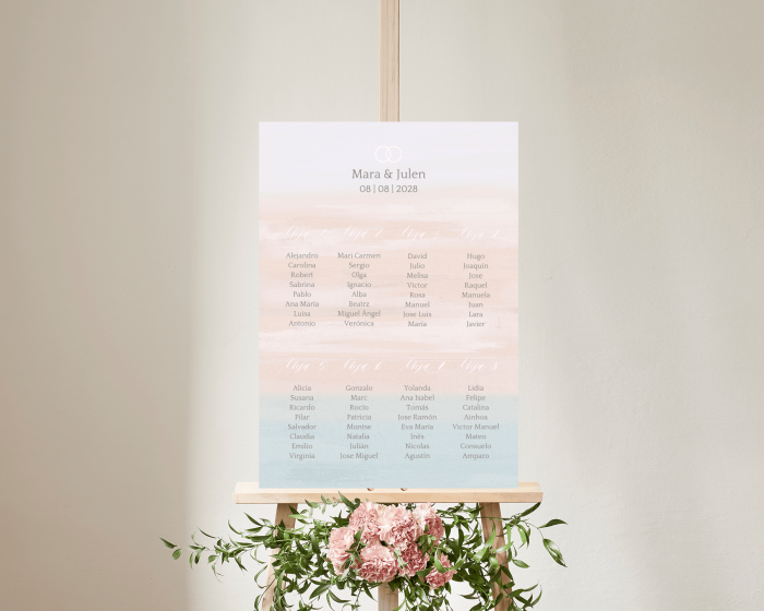 Pastell - Poster - Seating plan 50x70 cm (vertical)