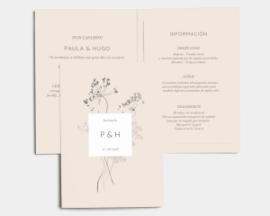 Floral Cube - Invitación de boda con inserto