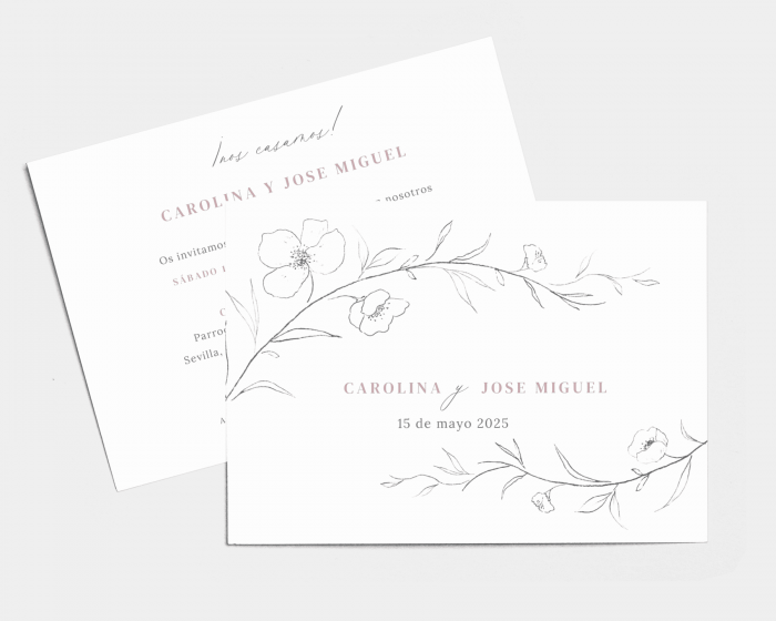 Graceful Botanical - Invitación de boda (horizontal)