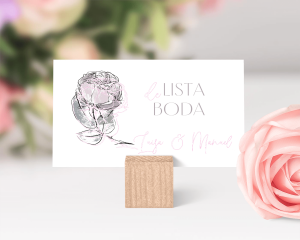 Lined Rose - Tarjeta lista de boda