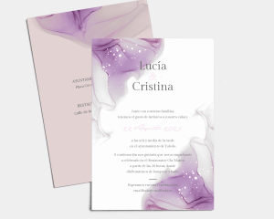 Purple Ink - Invitación de boda (vertical)