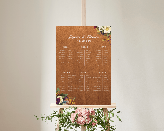 Rustic Love - Poster - Seating plan 50x70 cm (vertical)