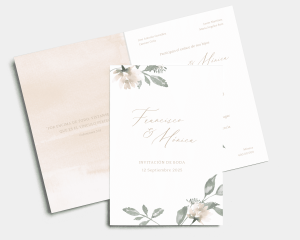 Dusted Calligraphy - Invitación de boda - Tarjeta plegable (vertical)