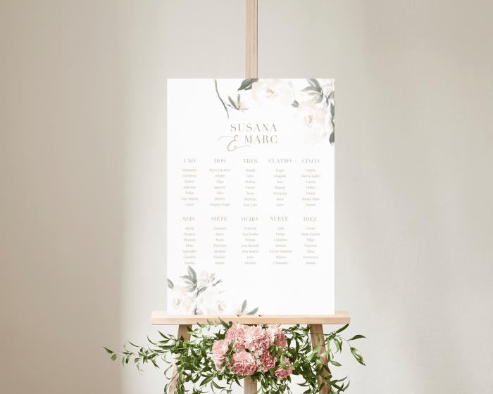 Elegant Garden - Poster - Seating plan 50x70 cm (vertical)