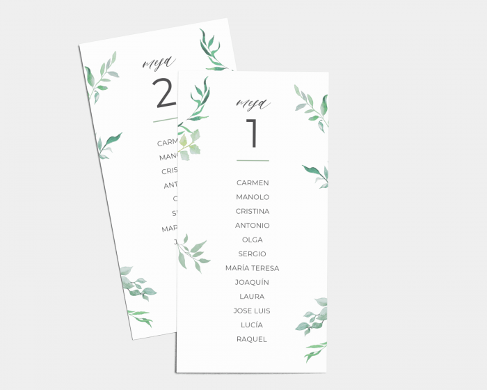 Leafy Ampersand - Set de tarjetas - Seating plan 1 - 10
