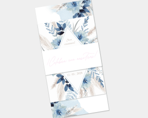 Bloomy Blue - Invitación de boda - Conjunto