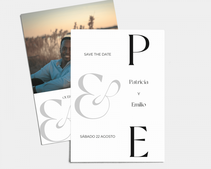 Letters - Tarjeta Save the Date (vertical)