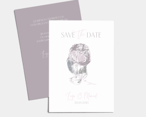 Lined Rose - Tarjeta Save the Date (vertical)