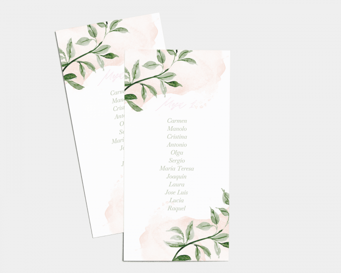 Green and Peach - Set de tarjetas - Seating plan 1 - 10