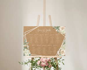 Rose Bianco - Poster - Seating plan 70x50 cm (horizontal)