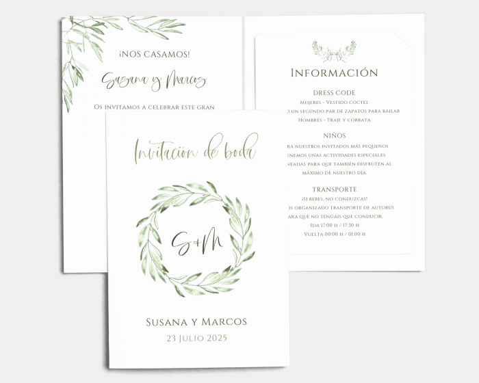 Olive - Invitación de boda con inserto