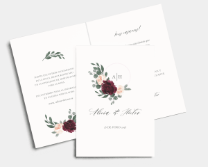Floral Hoop - Invitación de boda - Tarjeta plegable (vertical)