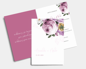Fleur - Invitación de boda - Tarjeta plegable (vertical)
