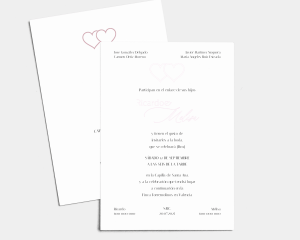 Hearts - Invitación de boda (vertical)