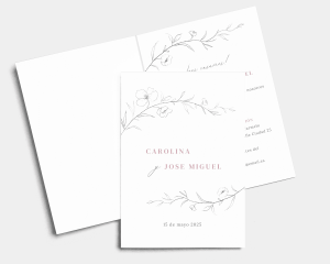 Graceful Botanical - Invitación de boda - Tarjeta plegable (vertical)