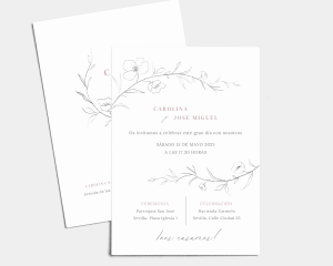 Graceful Botanical - Invitación de boda (vertical)