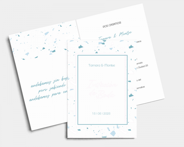 Beautiful Confetti - Invitación de boda - Tarjeta plegable (vertical)