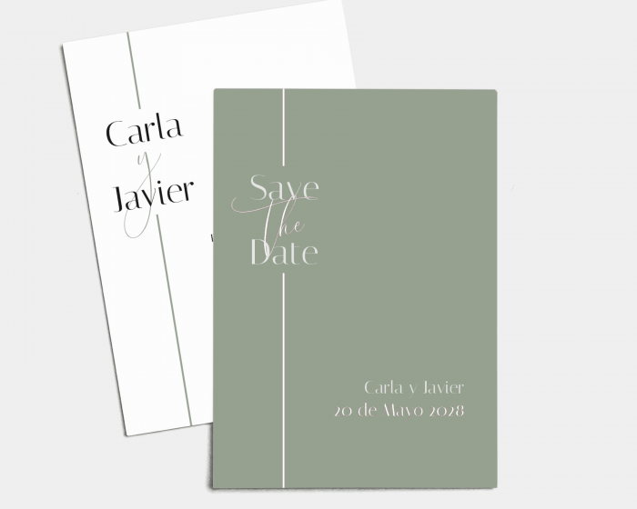 Linea - Tarjeta Save the Date (vertical)