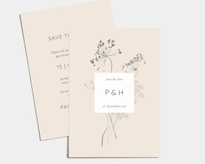 Floral Cube - Tarjeta Save the Date (vertical)