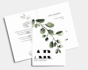 Leafy - Invitación de boda - Tarjeta plegable (vertical)
