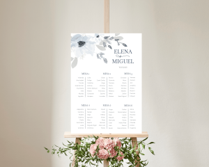 Shades of Blue - Poster - Seating plan 50x70 cm (vertical)