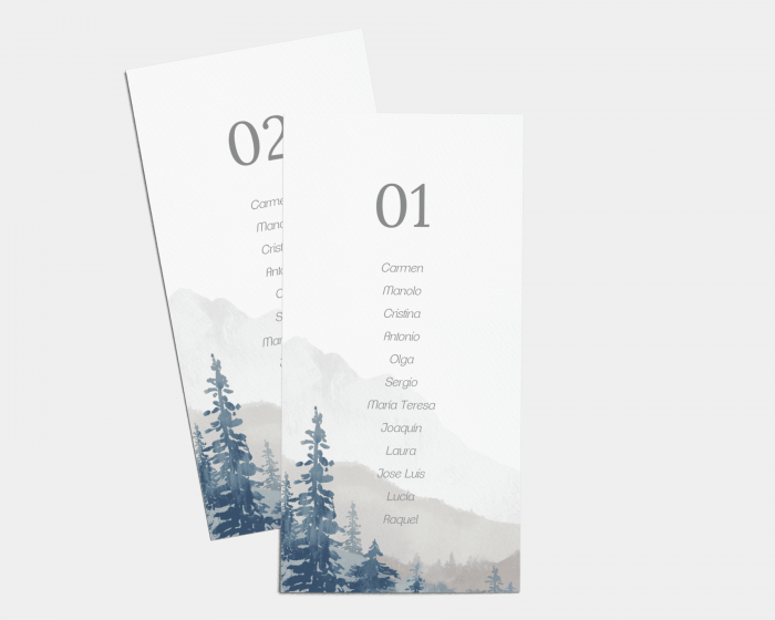 Painted Mountains - Set de tarjetas - Seating plan 1 - 10