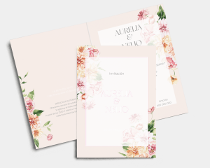 Dream Bouquet - Invitación de boda - Tarjeta plegable (vertical)