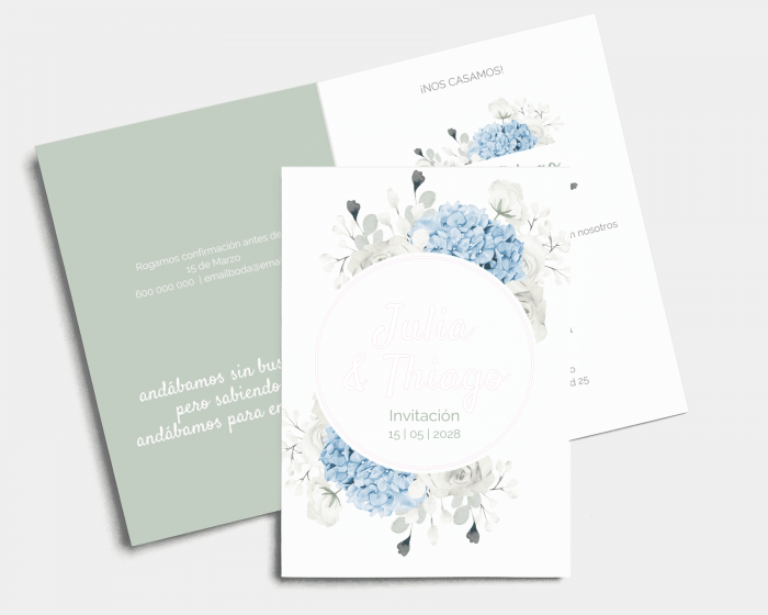 Hortense - Invitación de boda - Tarjeta plegable (vertical)