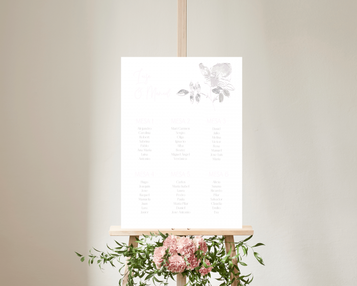 Lined Rose - Poster - Seating plan 50x70 cm (vertical)