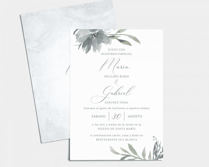 Muted Floral - Invitación de boda (vertical)