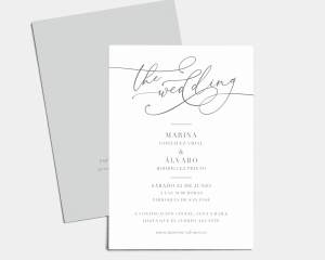 Romantic Calligraphy - Invitación de boda (vertical)