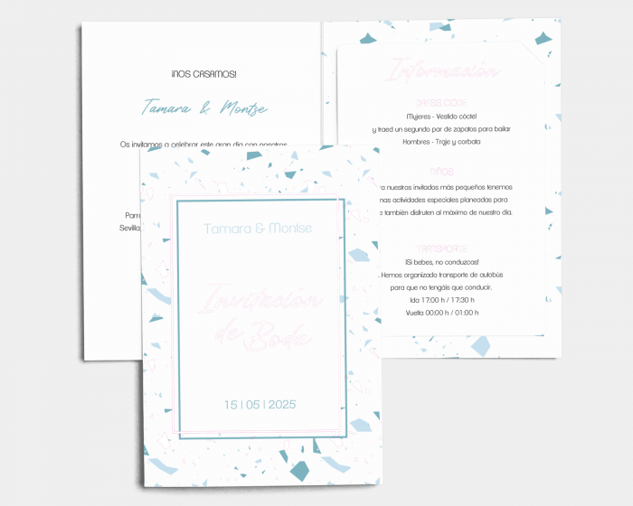 Beautiful Confetti - Invitación de boda con inserto