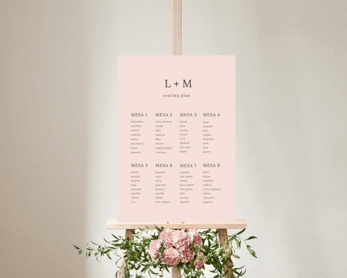 Natural Palette - Poster - Seating plan 50x70 cm (vertical)