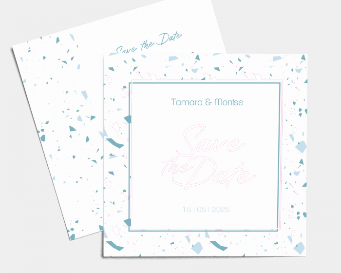 Beautiful Confetti - Tarjeta Save the Date (cuadrada)