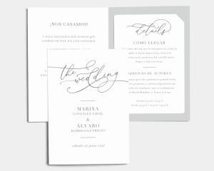 Romantic Calligraphy - Invitación de boda con inserto