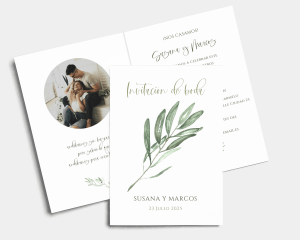Olive - Invitación de boda - Tarjeta plegable (vertical)