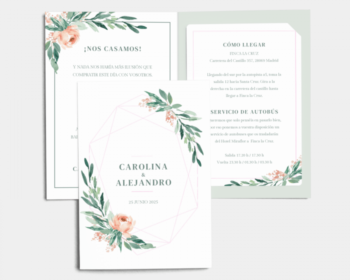 Gilded Botanical - Invitación de boda con inserto