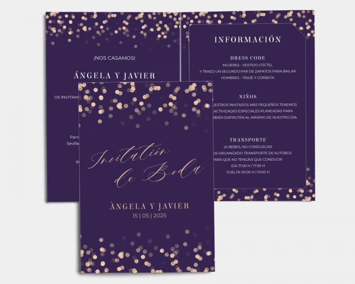 Elegant Glow - Invitación de boda con inserto