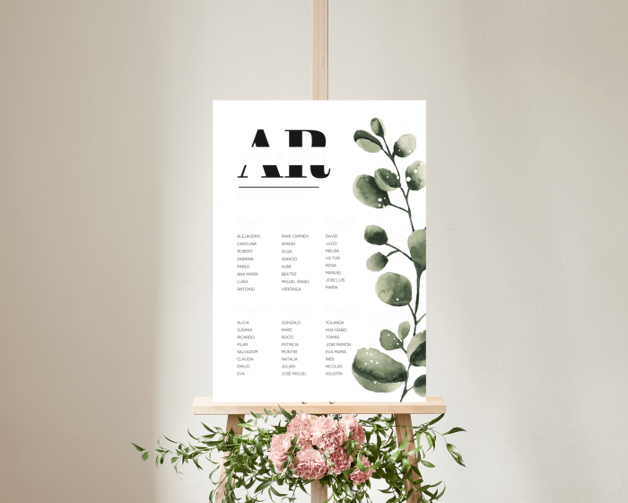 Leafy - Poster - Seating plan 50x70 cm (vertical)