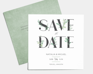 Leafy Ampersand - Tarjeta Save the Date (cuadrada)