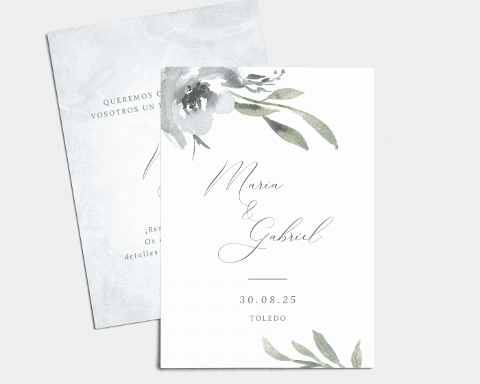 Muted Floral - Tarjeta Save the Date (vertical)