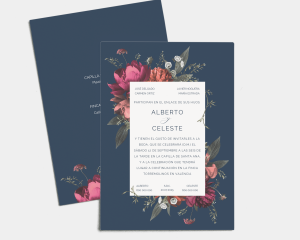 Blooming Botanical - Invitación de boda (vertical)