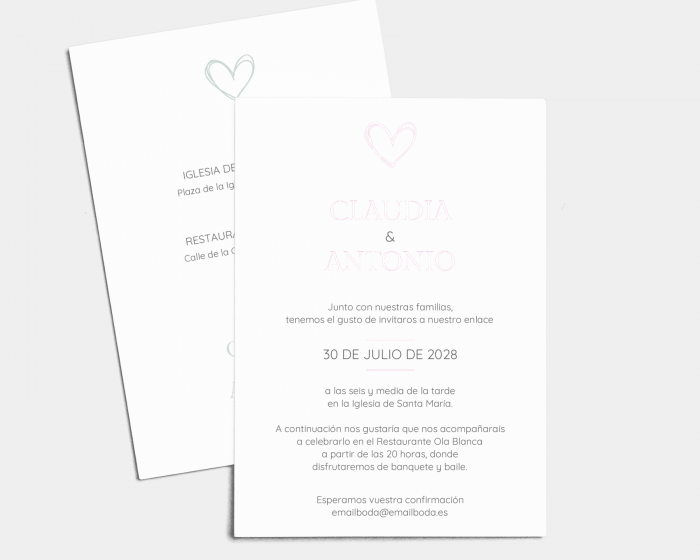 Modest - Invitación de boda (vertical)