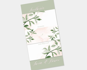 Green and Peach - Invitación de boda - Conjunto