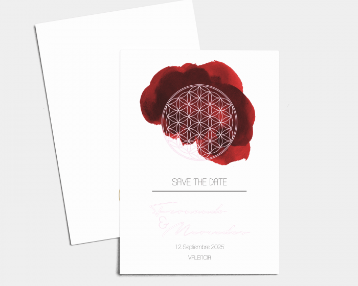 Flower of Life - Tarjeta Save the Date (vertical)