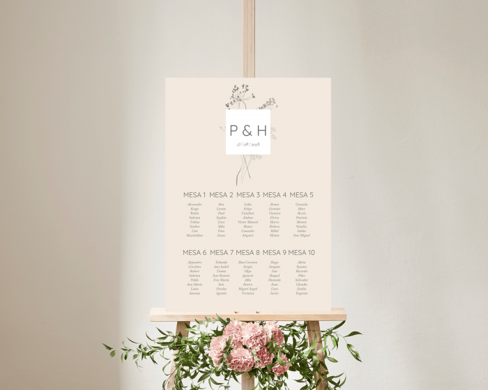 Floral Cube - Poster - Seating plan 50x70 cm (vertical)