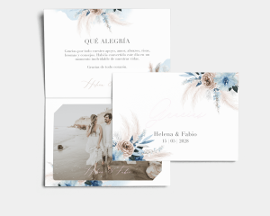 Bloomy Blue - Tarjeta de agradecimiento con foto